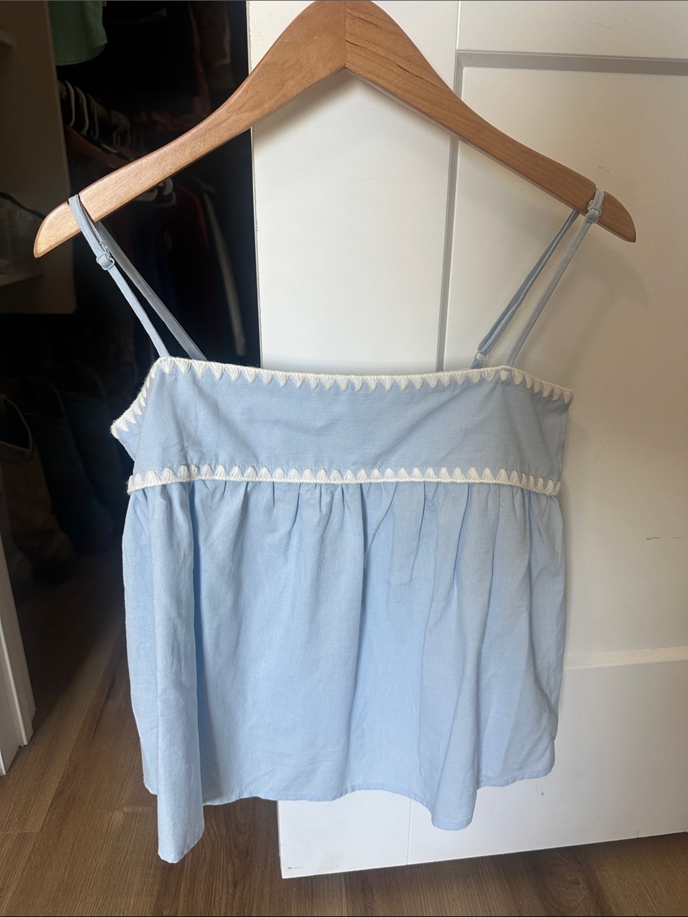 HYFVE Light Blue Spaghetti Strap Cami with White Trim